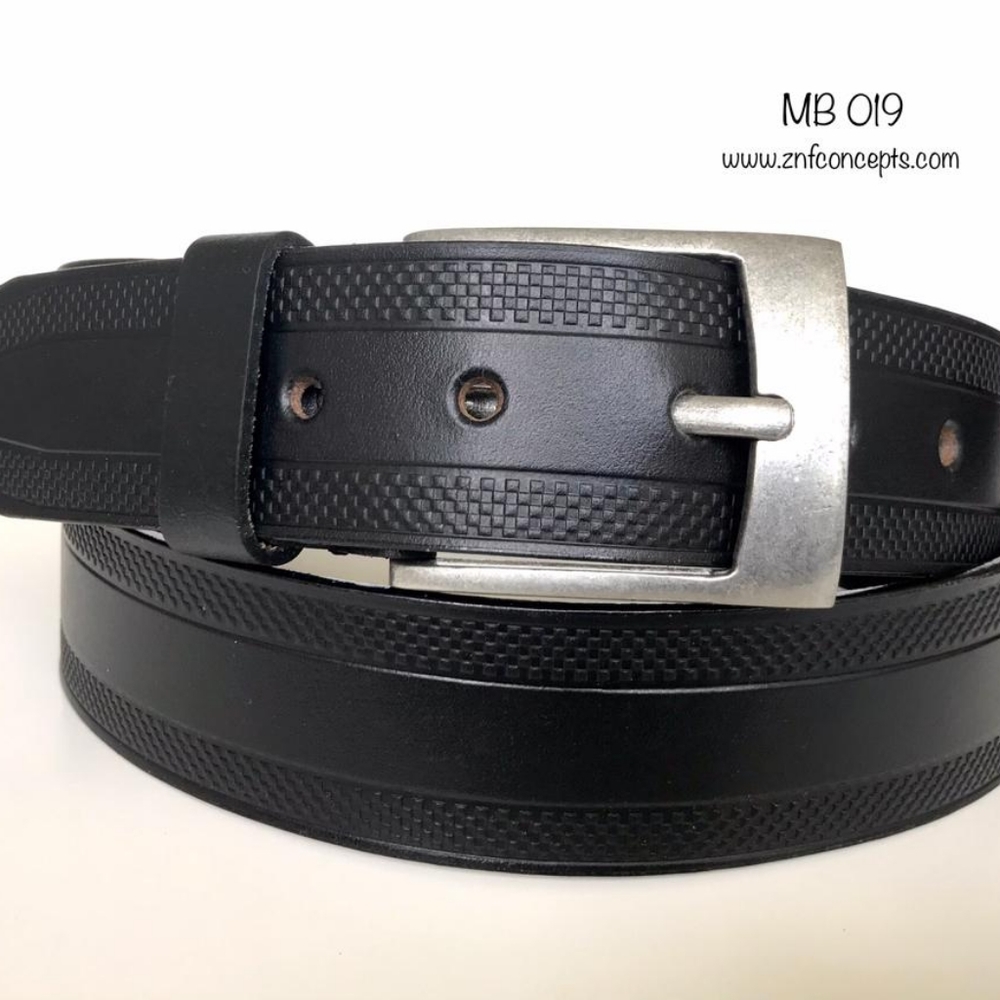 Genuine Leather Black embossed belt